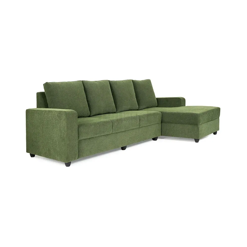 Green L-Shape Sofa | 5 Seater (Left) | Elitrus