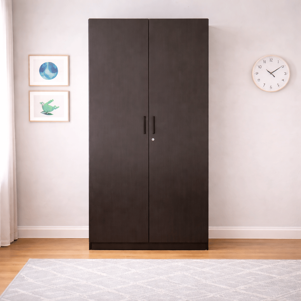 Engineered Wood 2 Door Wardrobe In Dark Wenge Finish by Urban Ladder