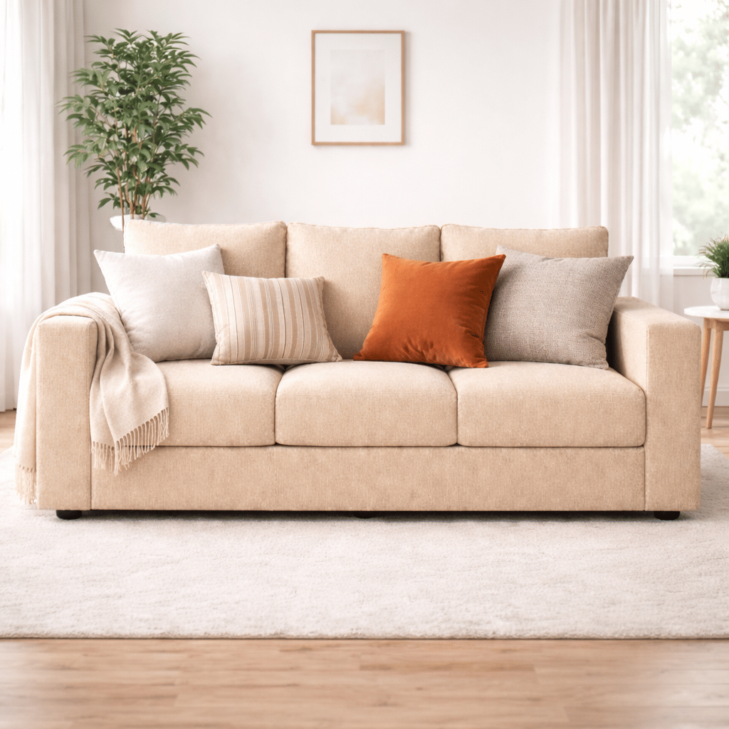 Klassik Beige 3 Seater Sofa by Elitrus 