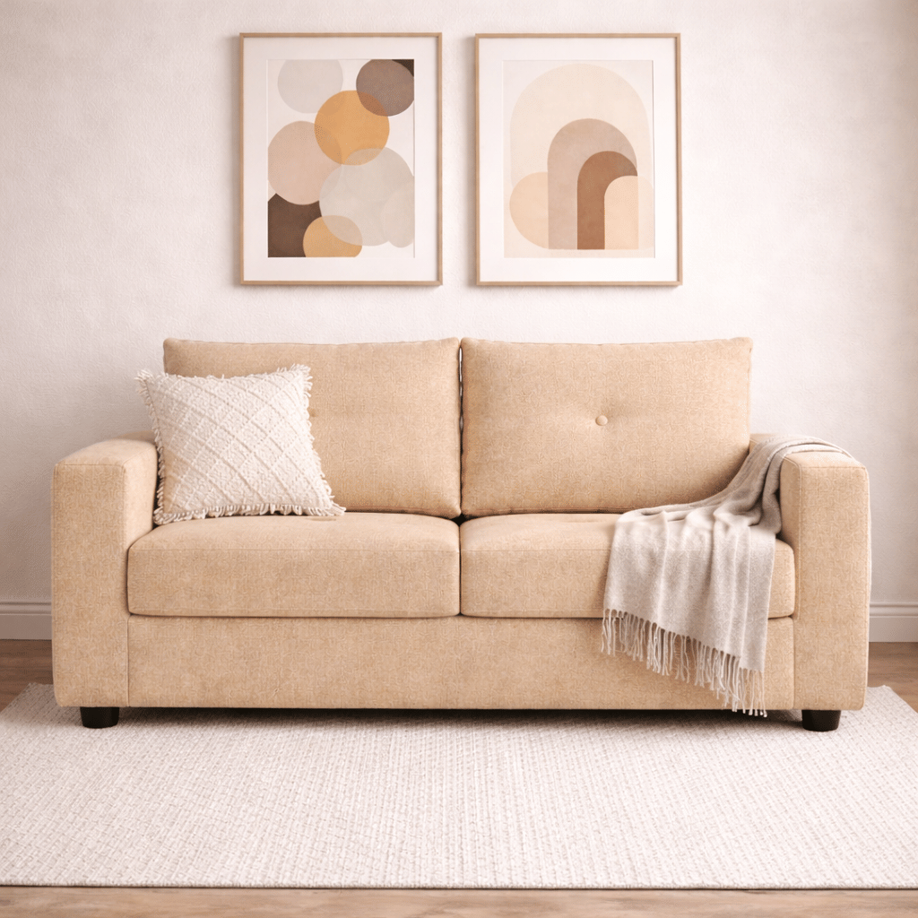 Beige Fabric Sofa | 2-Seater | Elitrus