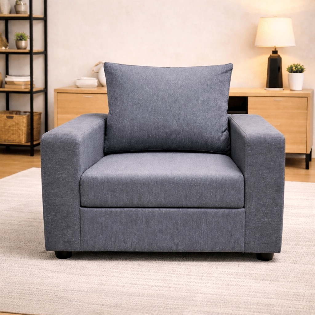 Klassik Grey 1 Seater Sofa by Elitrus