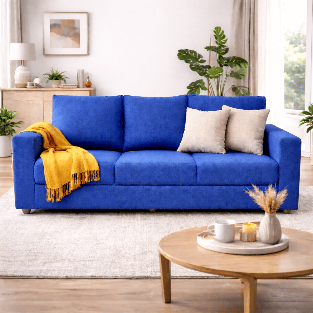 Klassik Blue 3 Seater Sofa by Elitrus