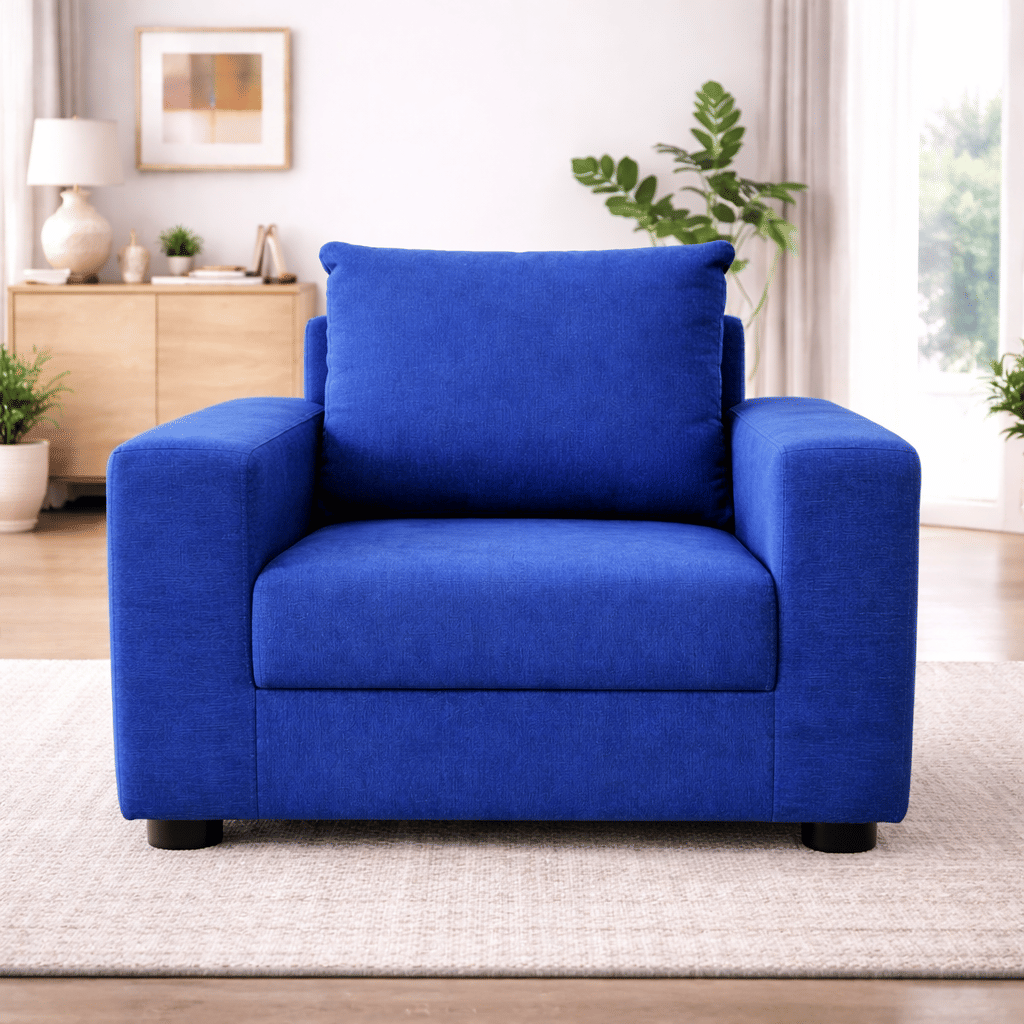 Klassik Blue 1 Seater Sofa by Elitrus