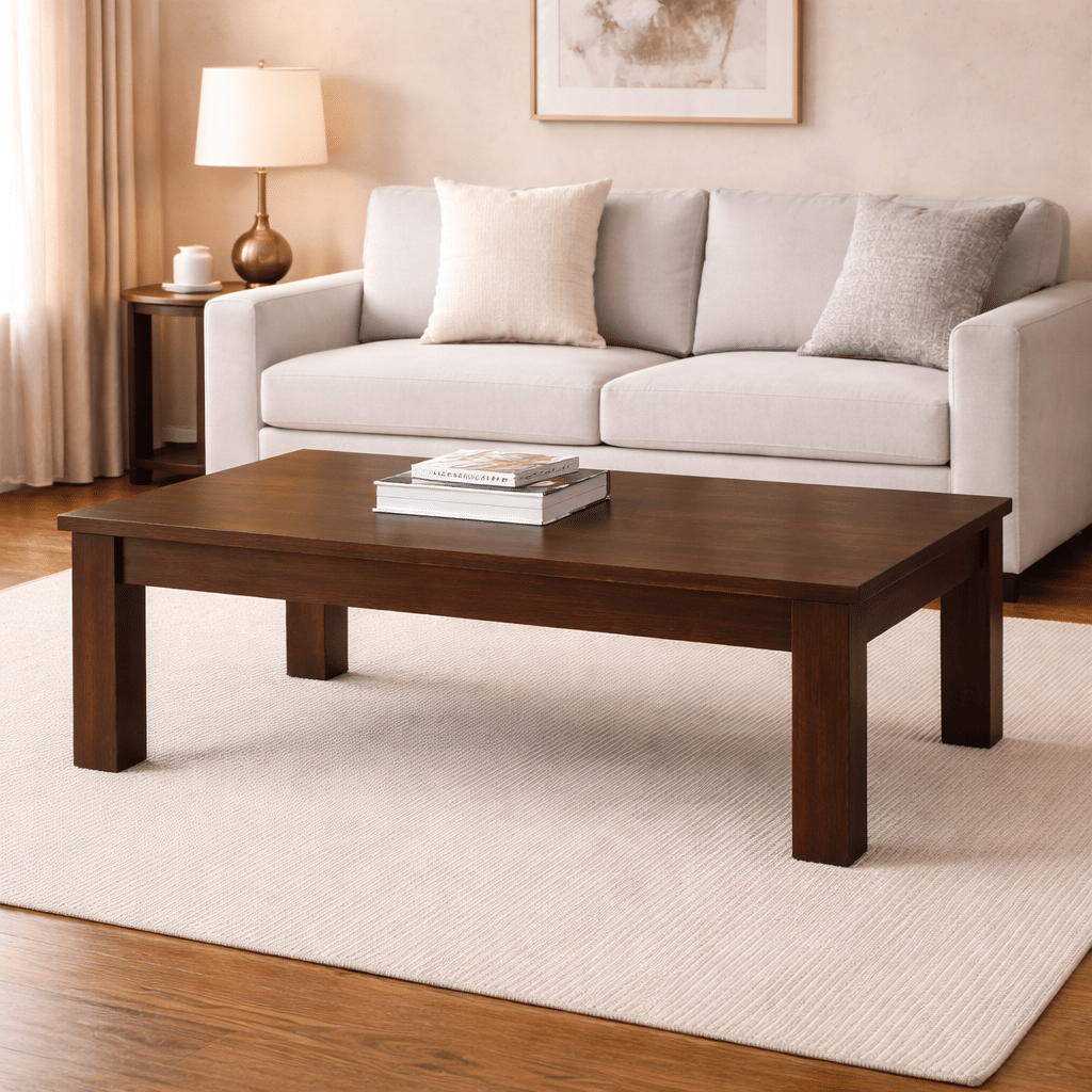 Solid Wood Coffee Table In Mango Walnut Finish by Urban Ladder