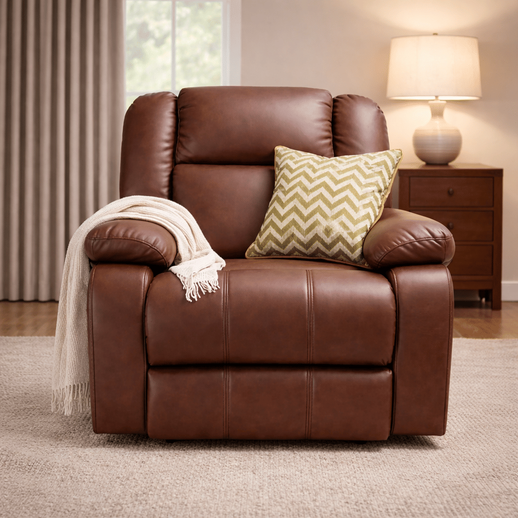 Royal Tan Revolving cum Rocking Recliner by Elitrus 